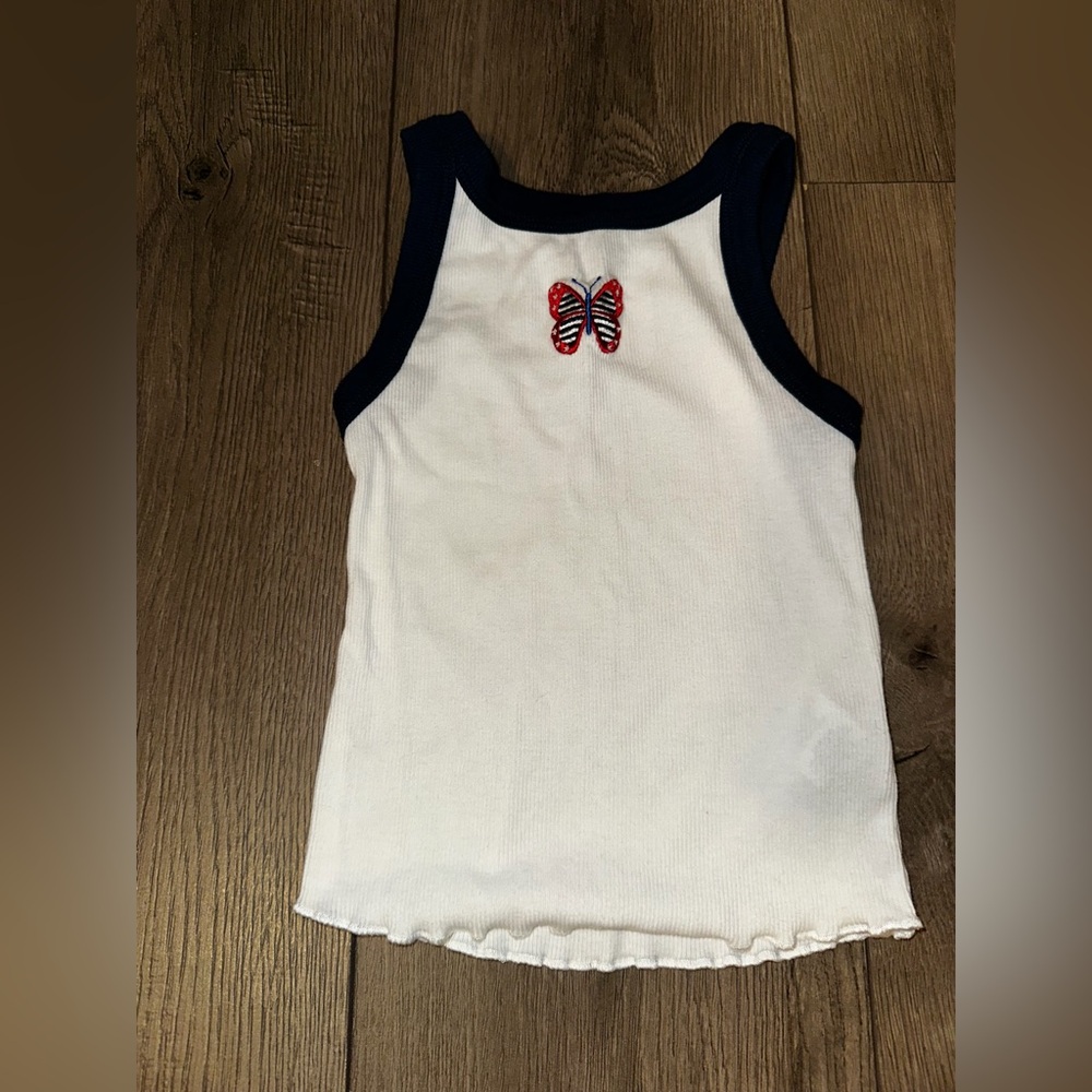 Girls Butterfly Patriotic Tank